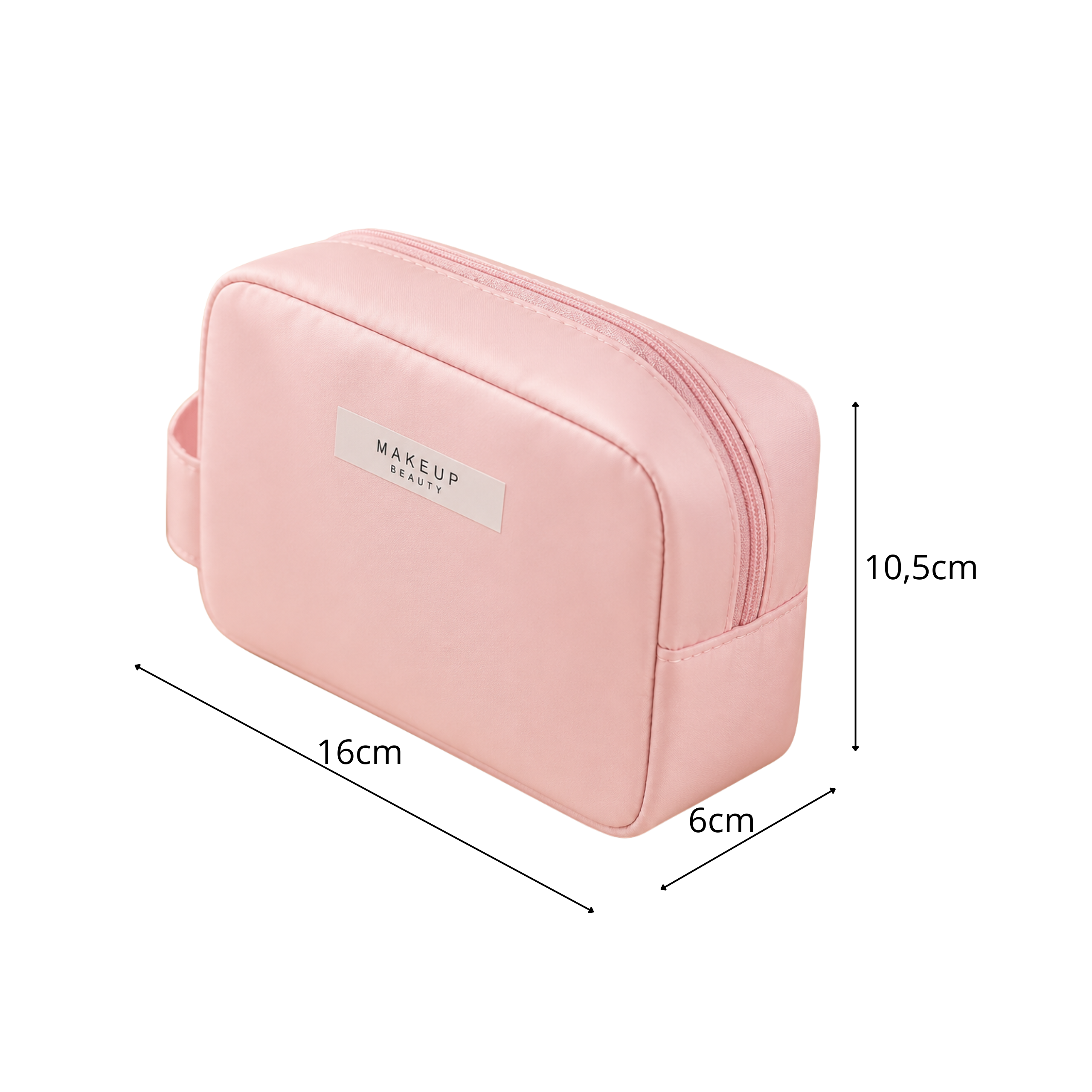 mała kosmetyczka simplo jasny róż wymiary 16x10,5x6 cm do torebki