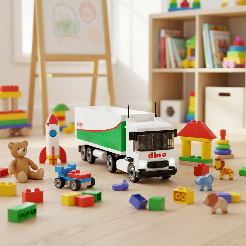 klocki cobi ciezarowka dino tir chlodnia model 1381 zabawa edukacyjna