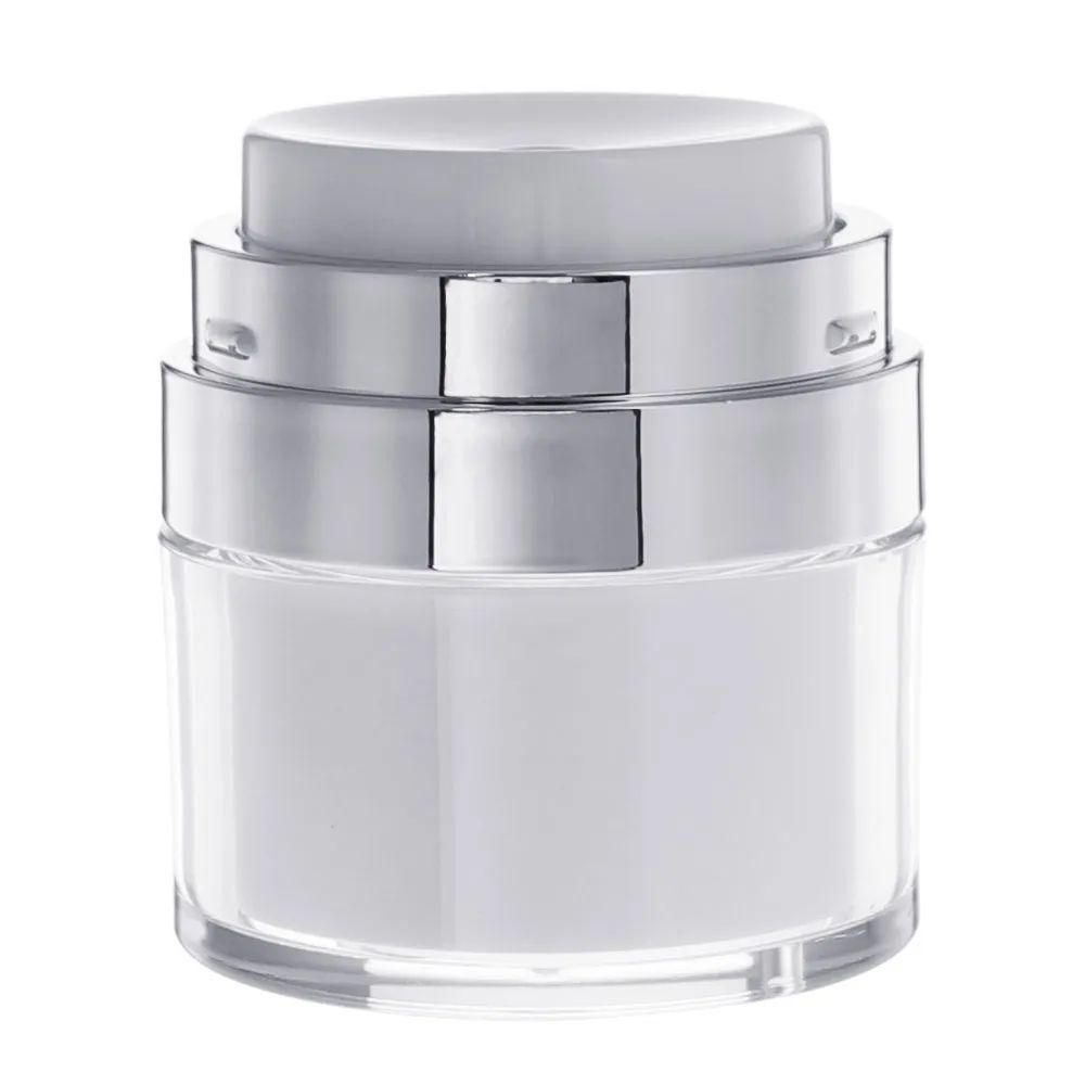 pojemnik na kosmetyki airless z pompką 30 g biała komora i pokrywka