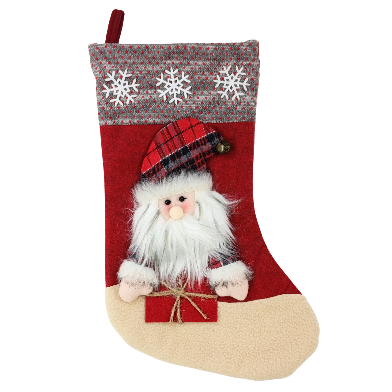skarpeta świąteczna Mikołaj 3D duża 43 cm dekoracja na kominek 5903068136771