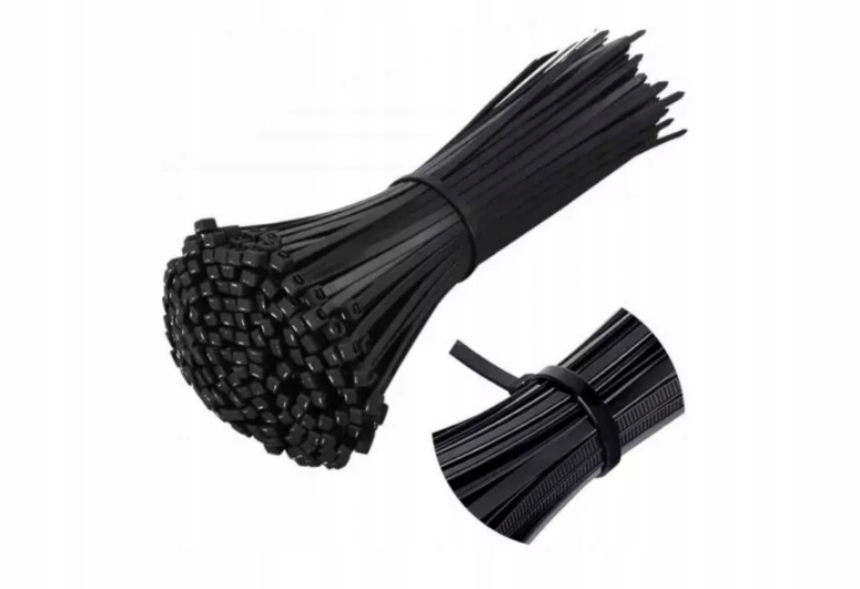 opaski zaciskowe trytytki nylonowe 4 8x300 mm czarne 100 szt 5904734412298