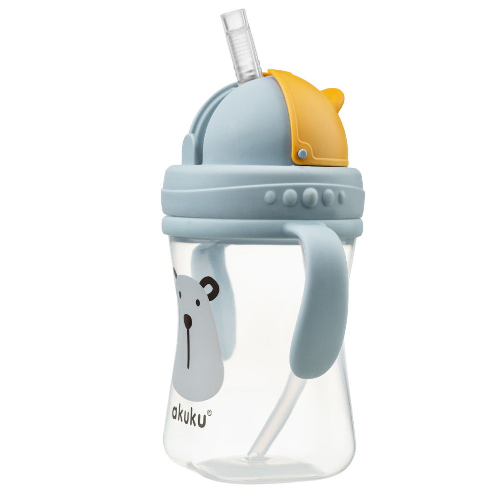 bidon ze słomką akuku kubek z rurką dla dzieci 300 ml z misiem