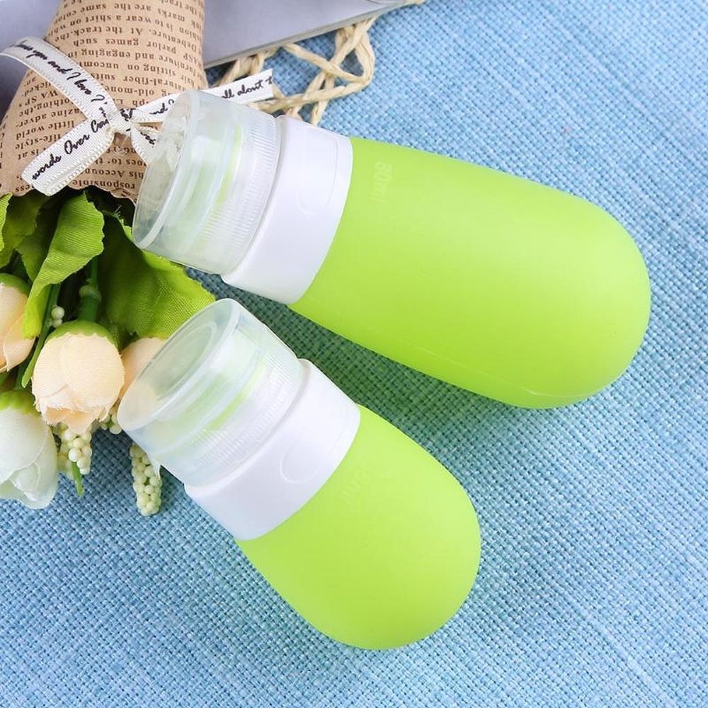 pojemniki na kosmetyki simplo butelki silikonowe podróżne fioletowe 80ml 38ml zestaw 2 szt