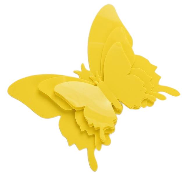 motyle 3D żółte dekoracja ściany salon sypialnia pokój dziecięcy simplo