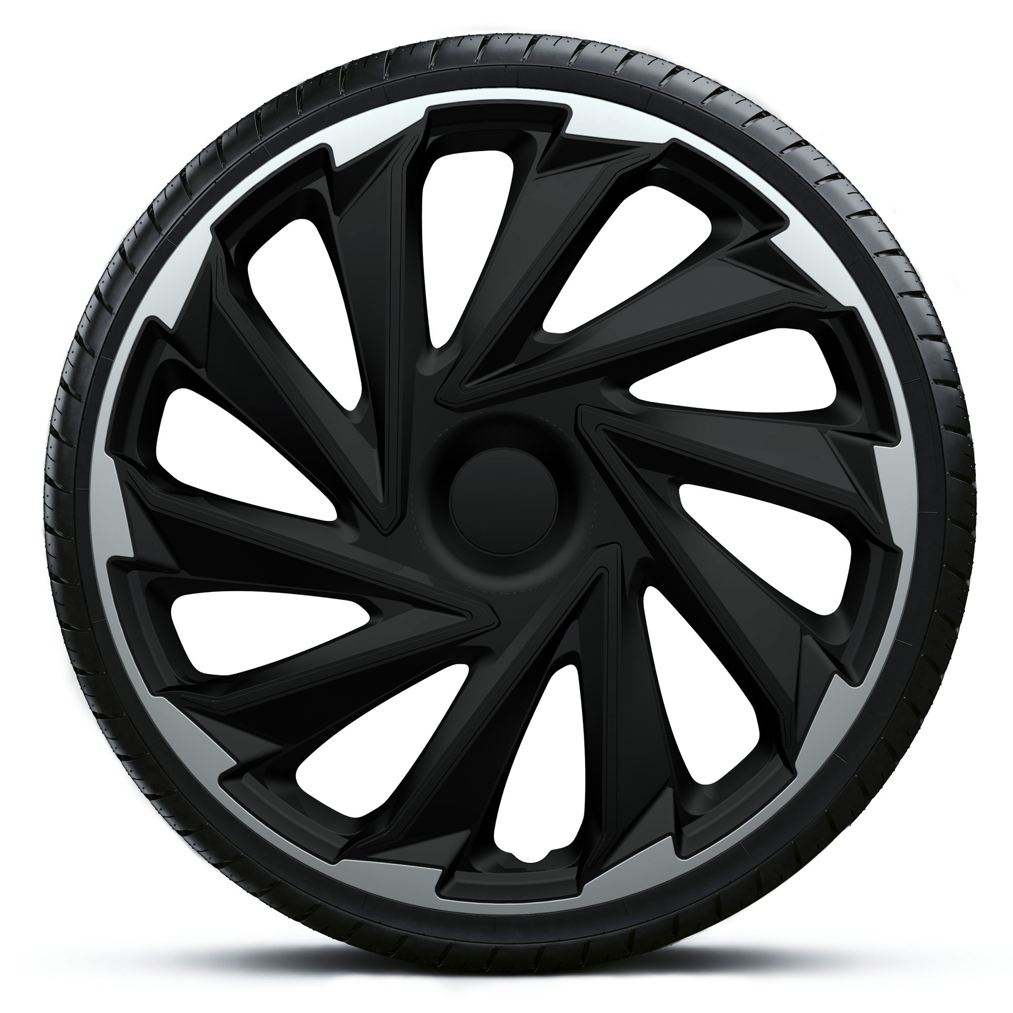 4x Kołpaki 16 MISANO SB CZARNO SREBRNE TUNING