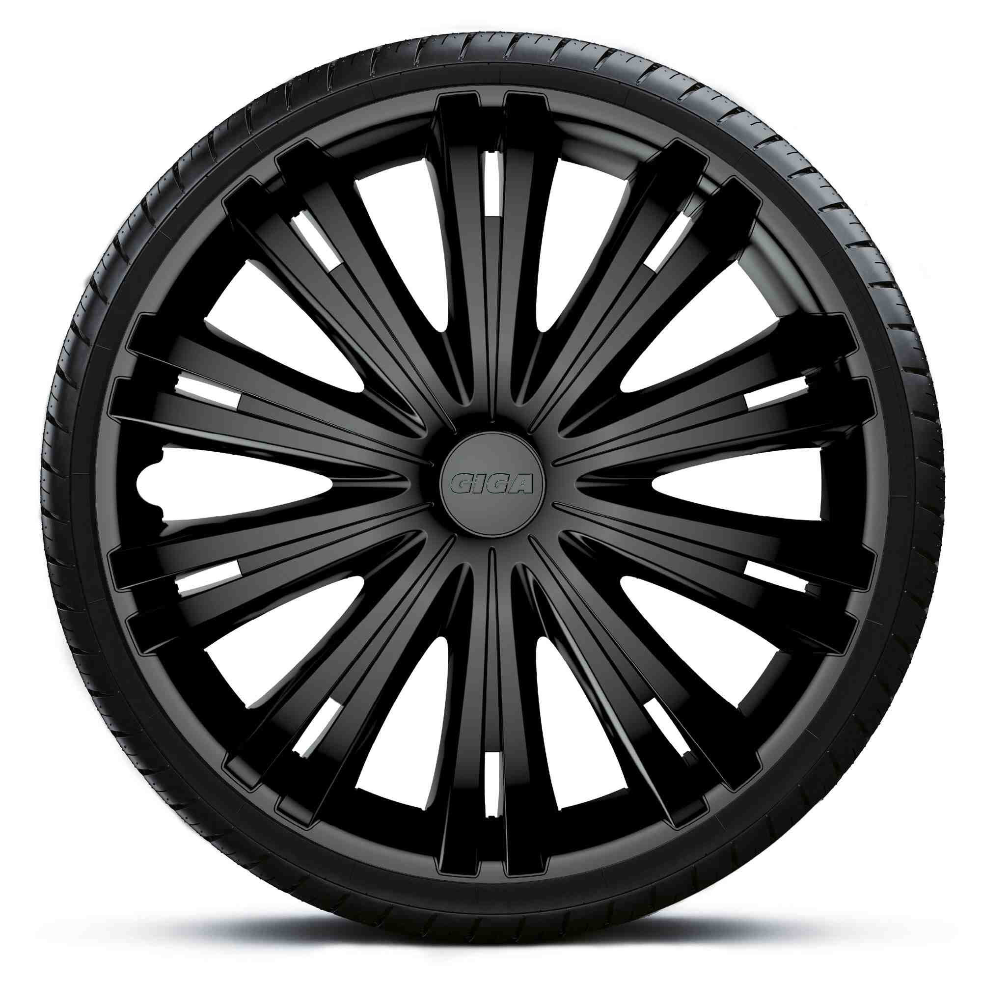 4x Kołpaki 15 GIGA BLACK CZARNE TUNING