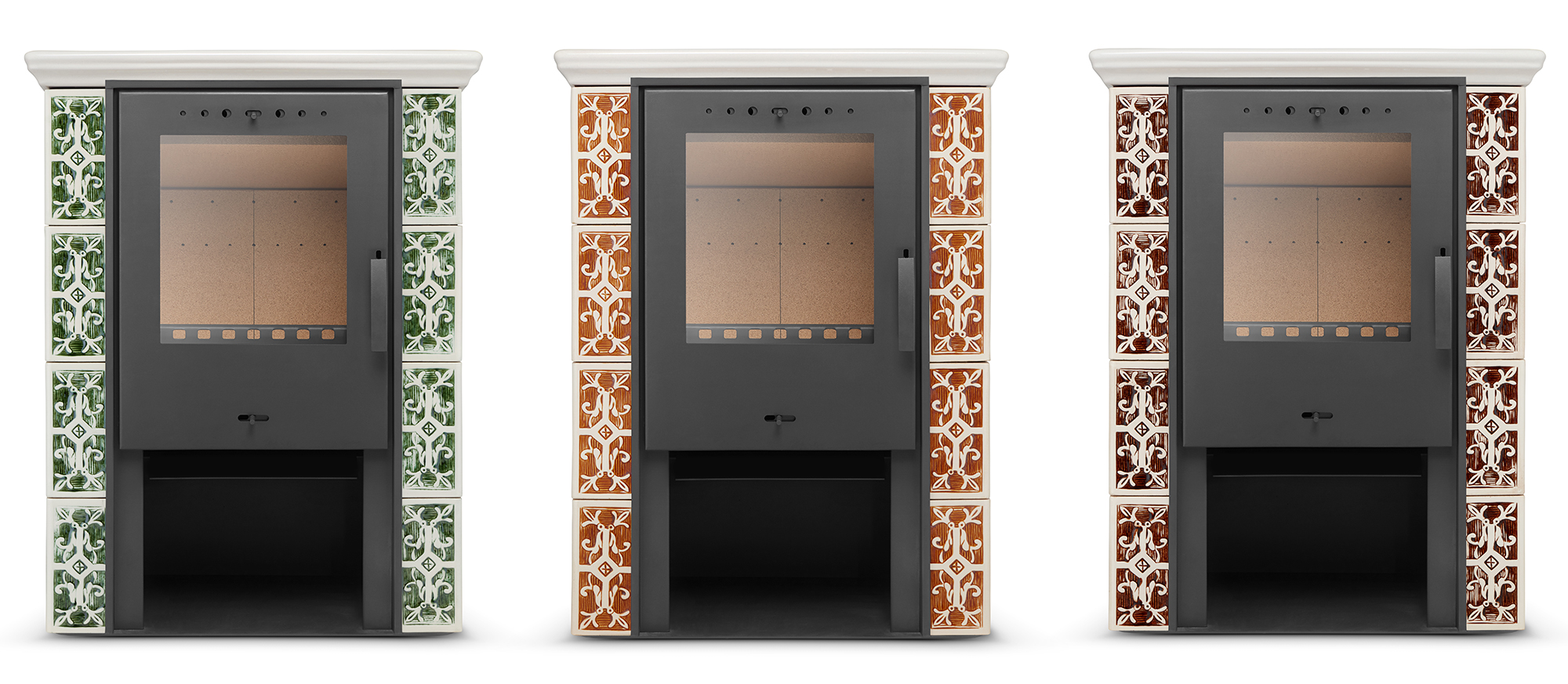 Kominek kaflowy piec wkład kominkowy wolnostojący koza JASMIN 3 kolory