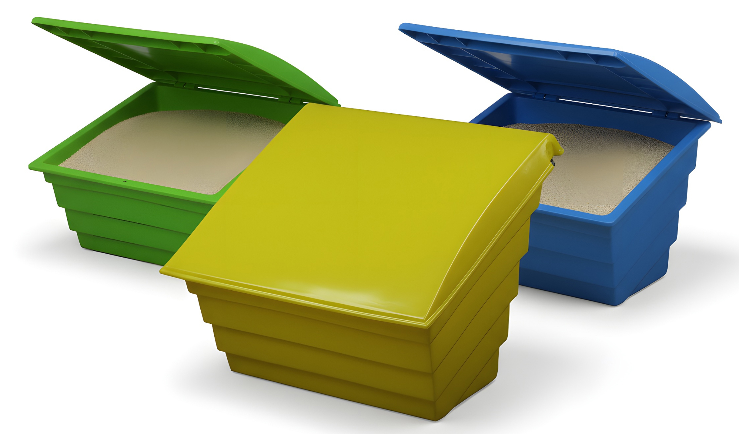 Pojemnik zbiornik skrzynia na piasek sól sorbent 90 L 120 kg zielony