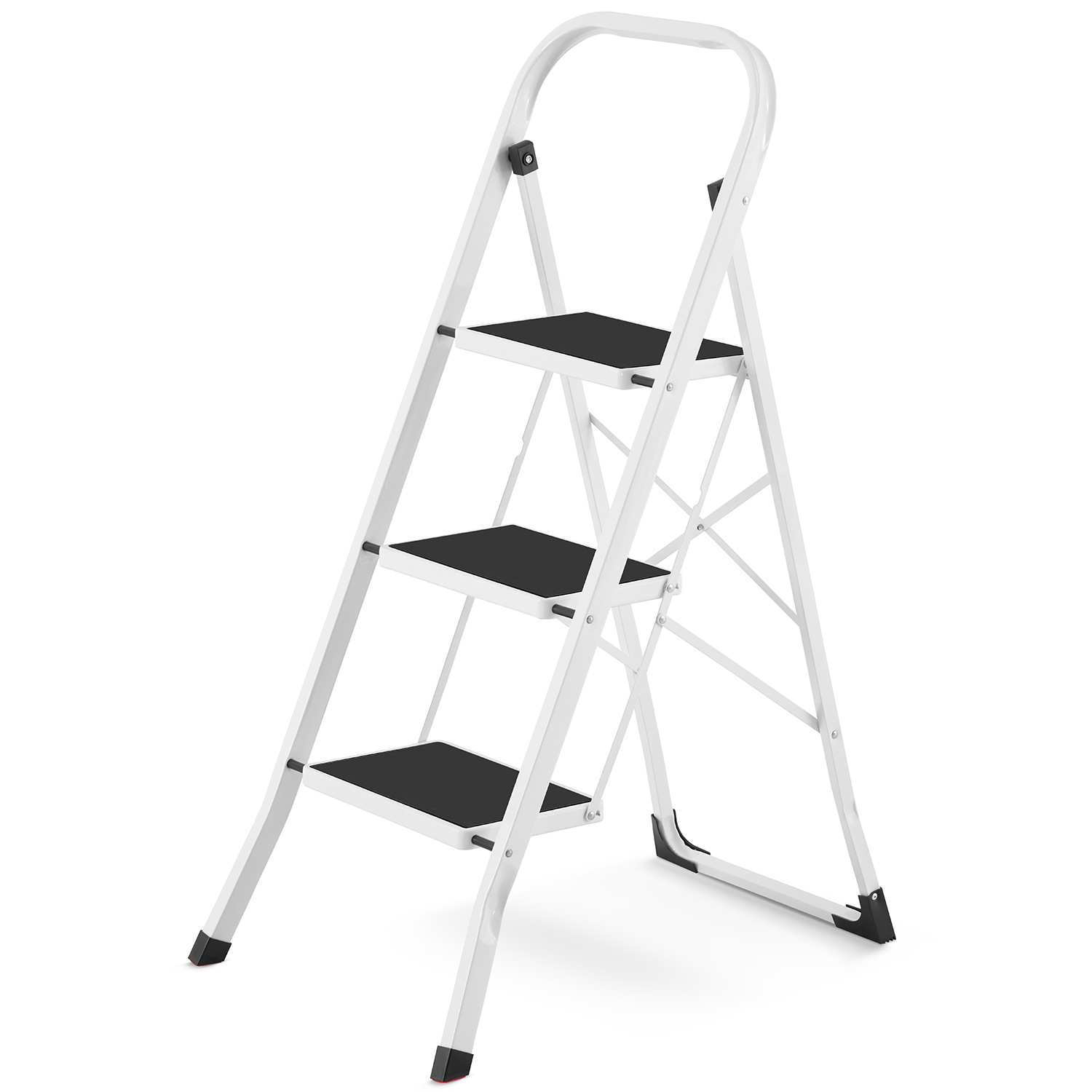 Drabina domowa lekka składana stalowa drabinka schodki 3 stopnie HIGHER BI