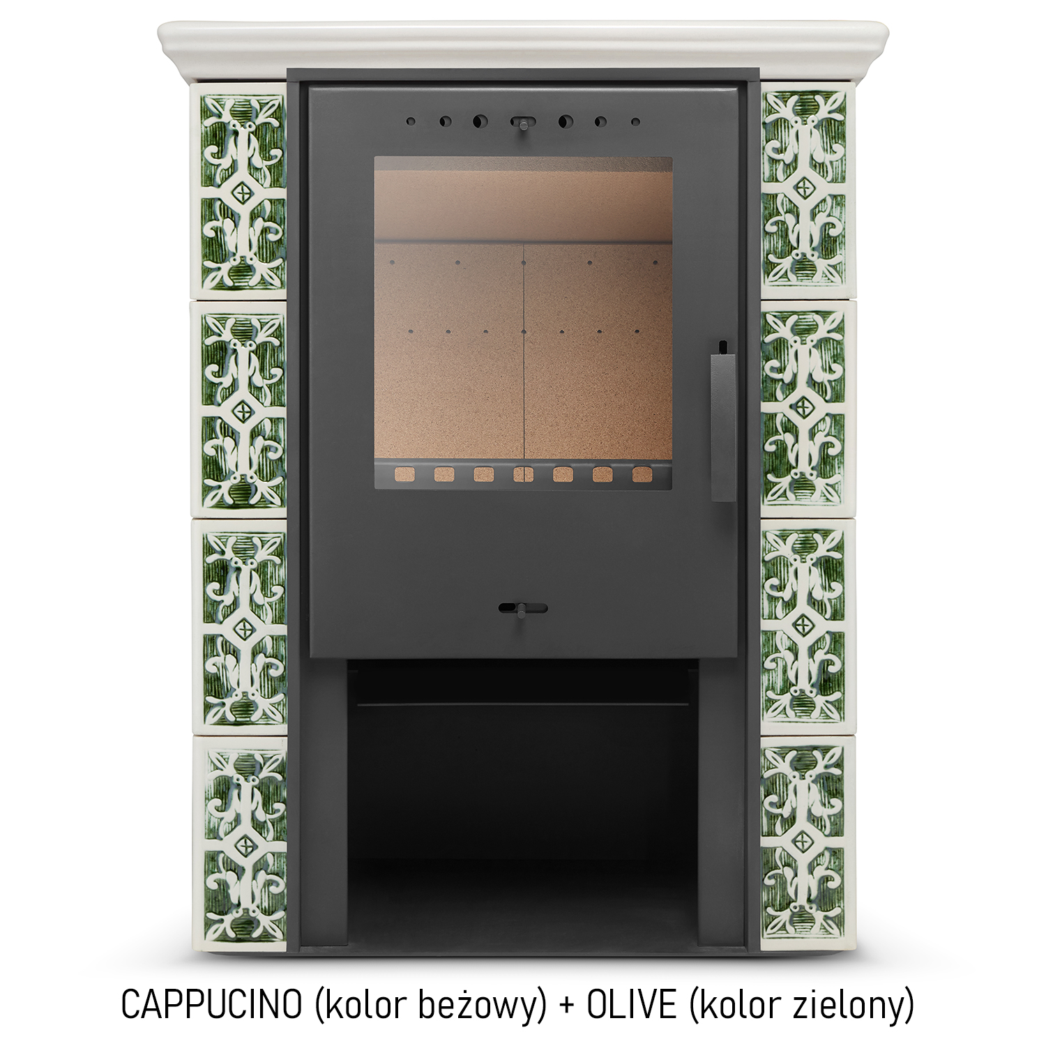 Kominek kaflowy piec wkład kominkowy wolnostojący koza JASMIN 3 kolory