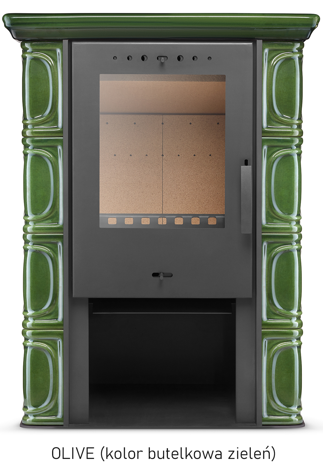 PIEC KAFLOWY kominek koza stalowy wkład ELDUR OLIVE
