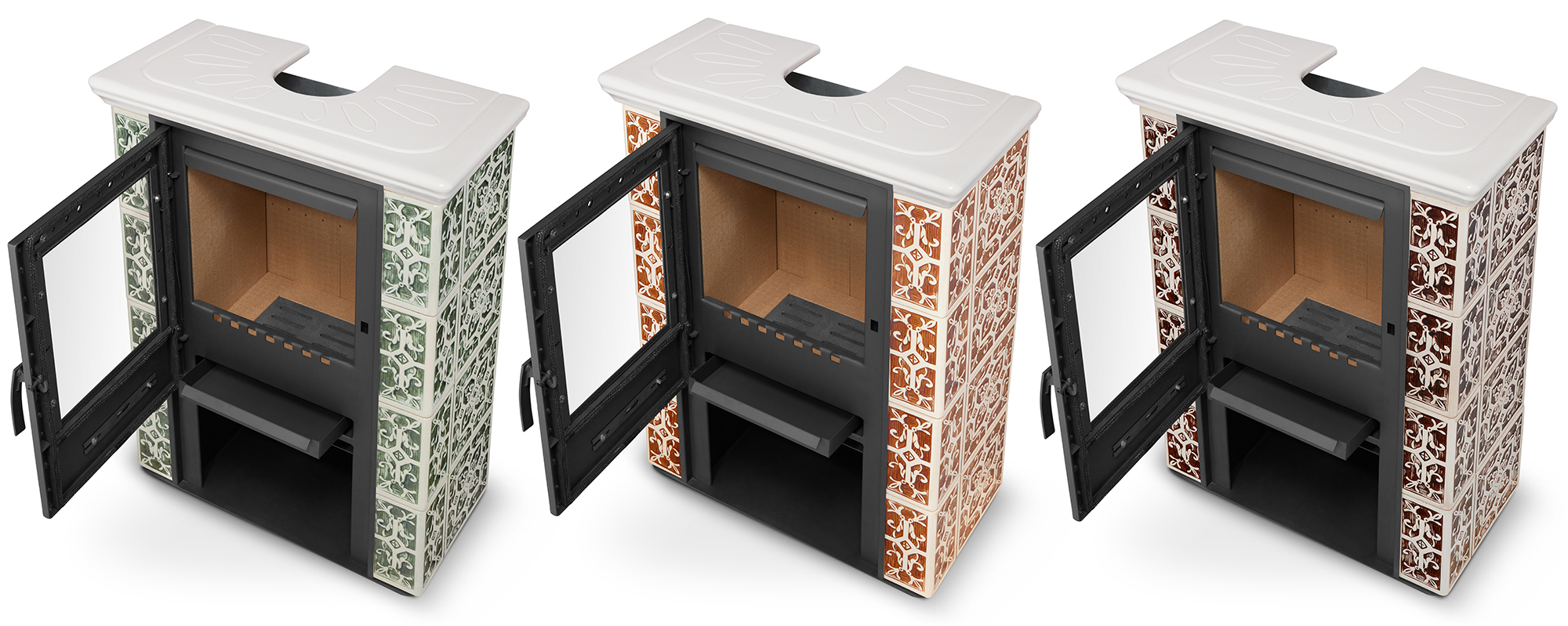 Kominek kaflowy piec wkład kominkowy wolnostojący koza JASMIN 3 kolory