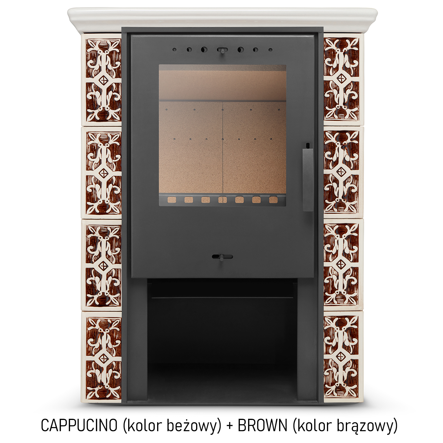 Kominek kaflowy piec wkład kominkowy wolnostojący koza JASMIN 3 kolory