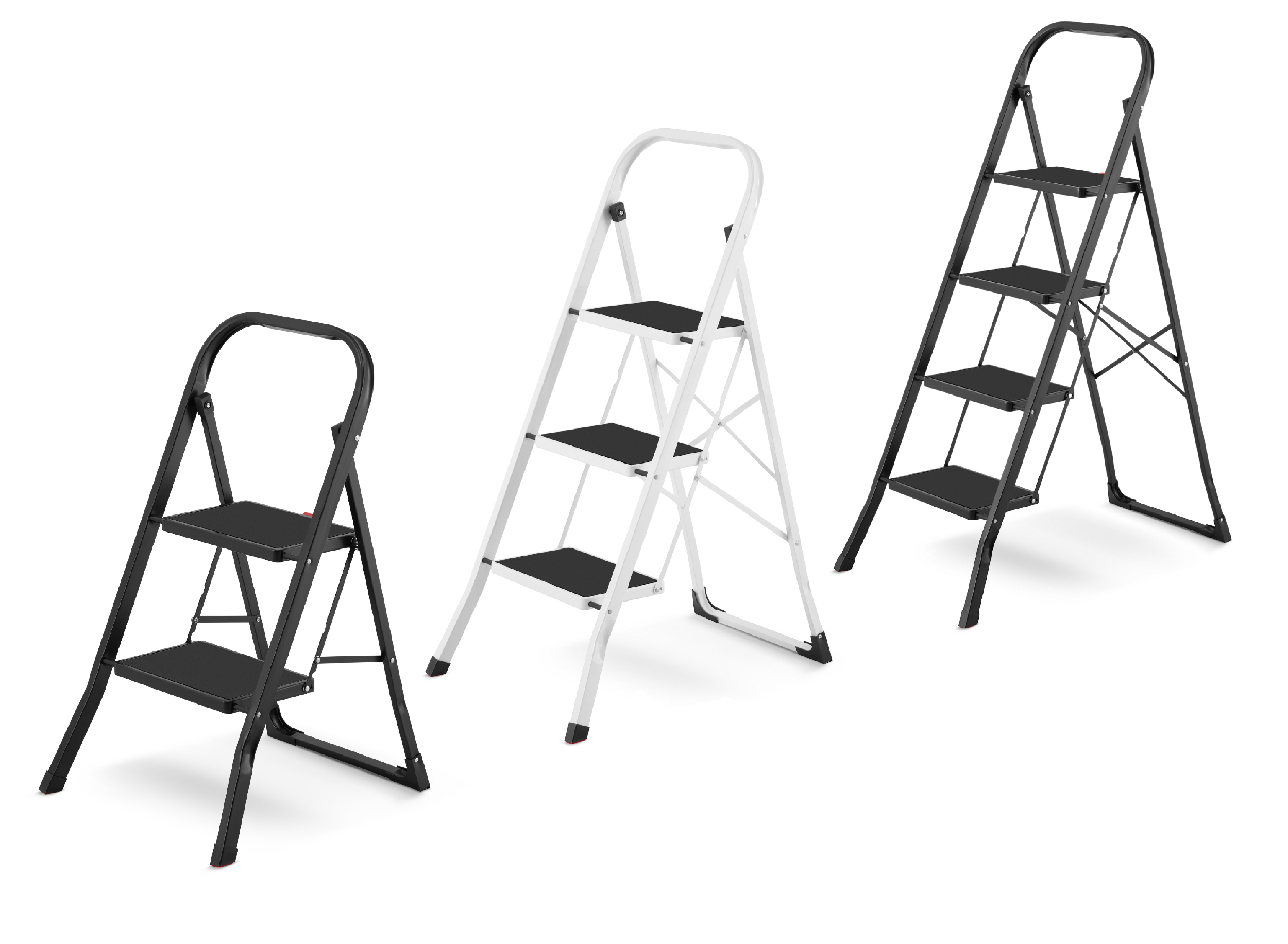 Drabina domowa lekka składana stalowa drabinka schodki 3 stopnie HIGHER BI