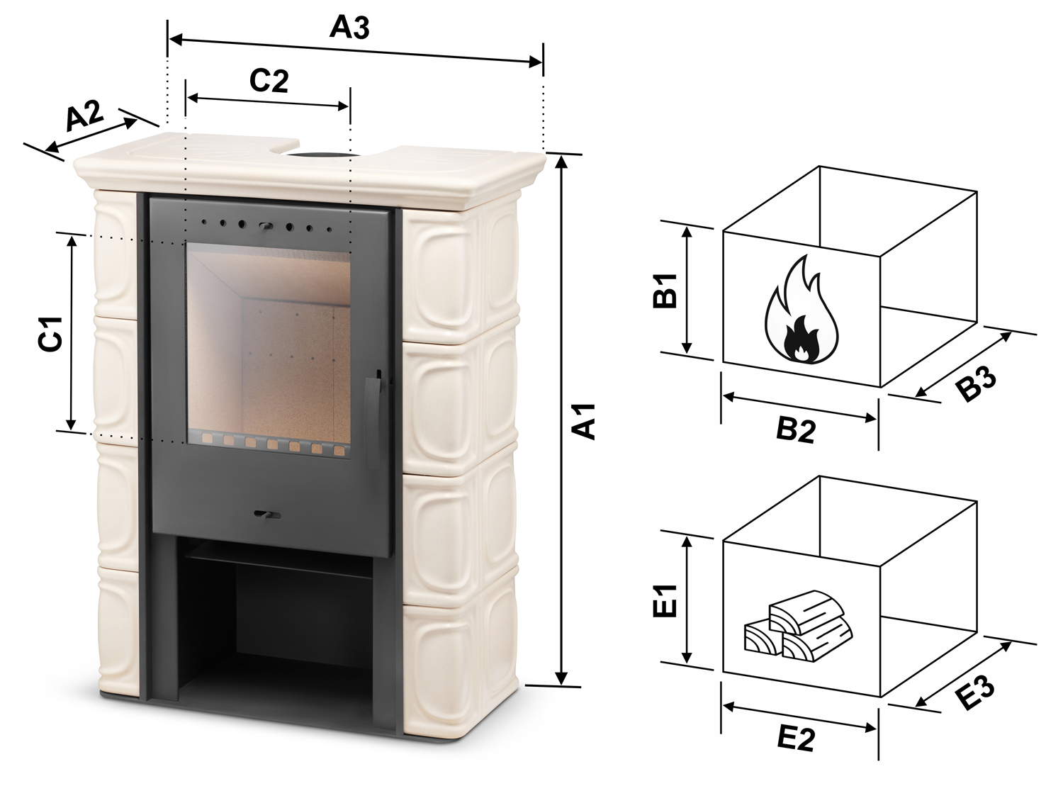 PIEC KAFLOWY kominek koza stalowy wkład ELDUR OLIVE