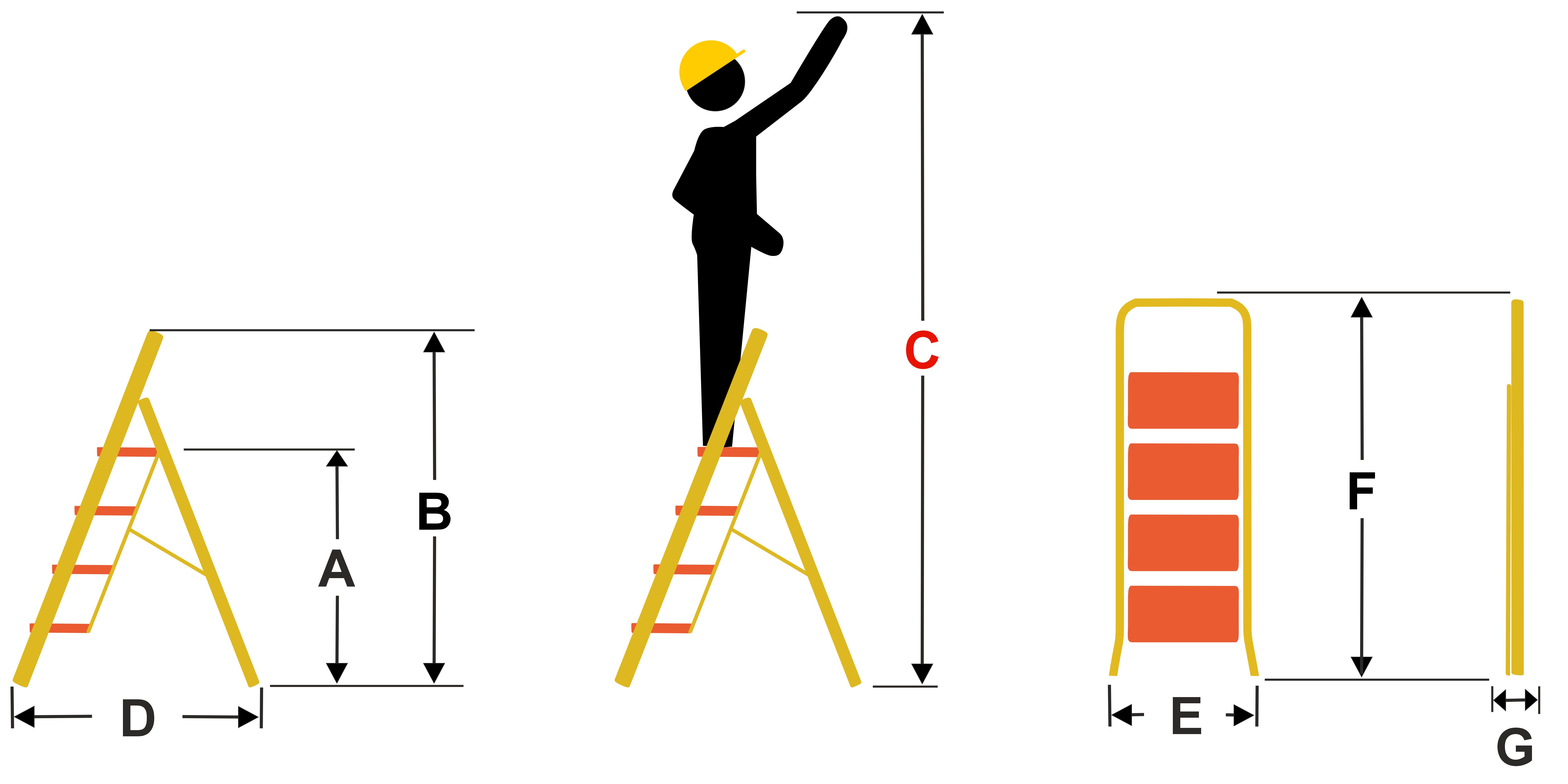 Drabina domowa lekka składana stalowa drabinka schodki 3 stopnie HIGHER BI