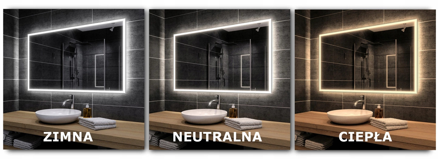 Lustro LED Łazienkowe Podświetlane 40x50 - BERLIN