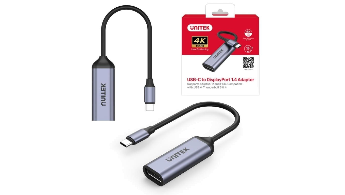 UNITEK Kabel USB typ-C DisplayPort 8K@60 (wtyk gniazdo