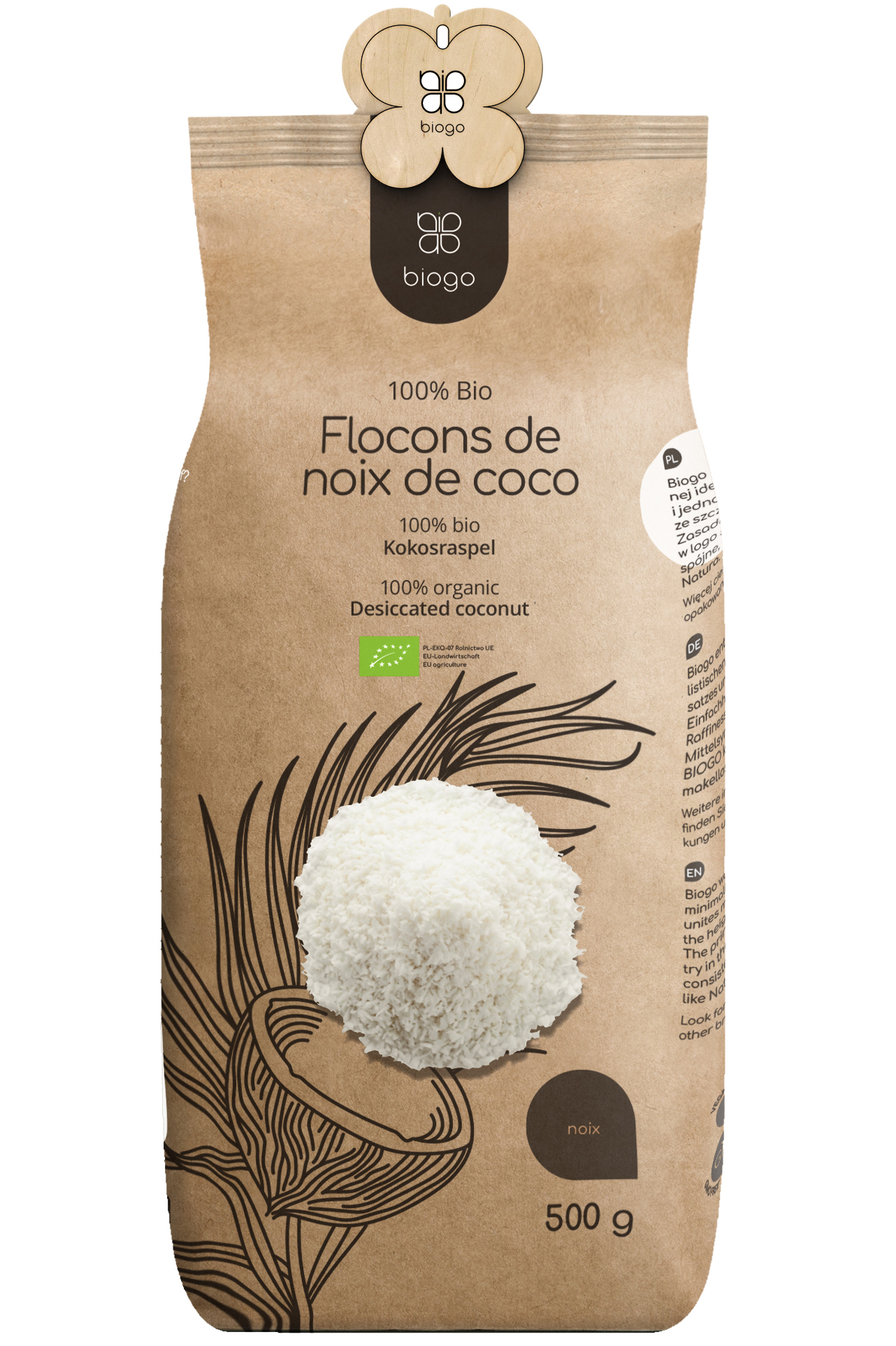 BIO Coconut Flakes packaging