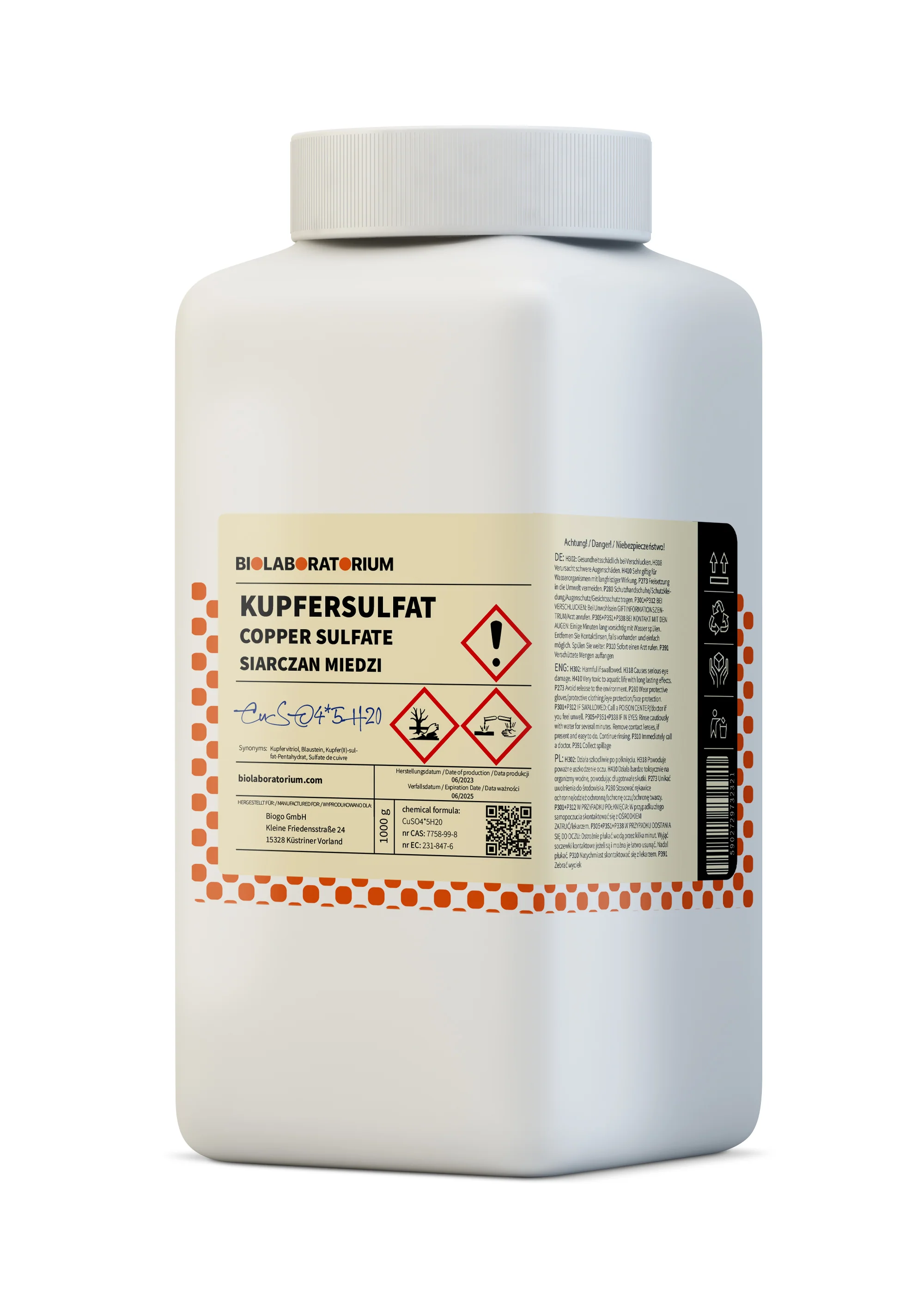 Kupfersulfat Pentahydrat 1 kg