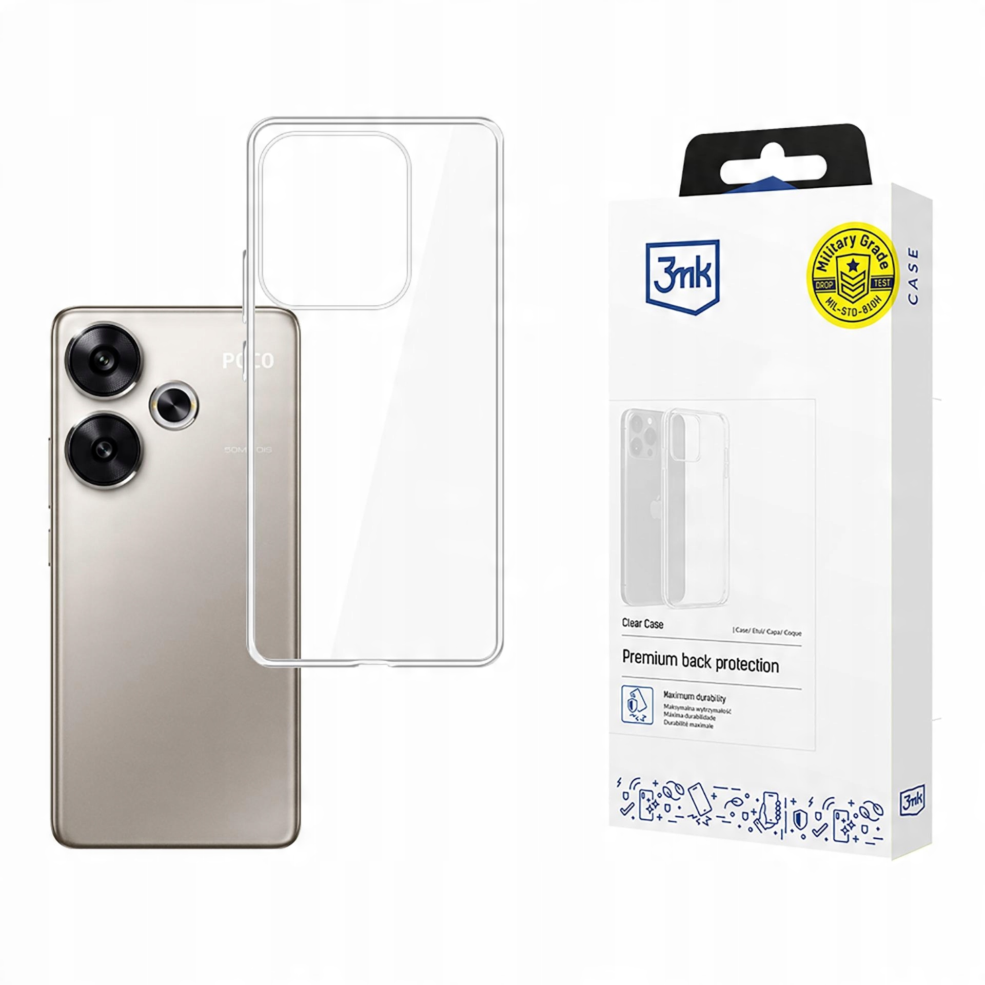 Silikonowe etui na Poco F6 - 3mk Clear Case