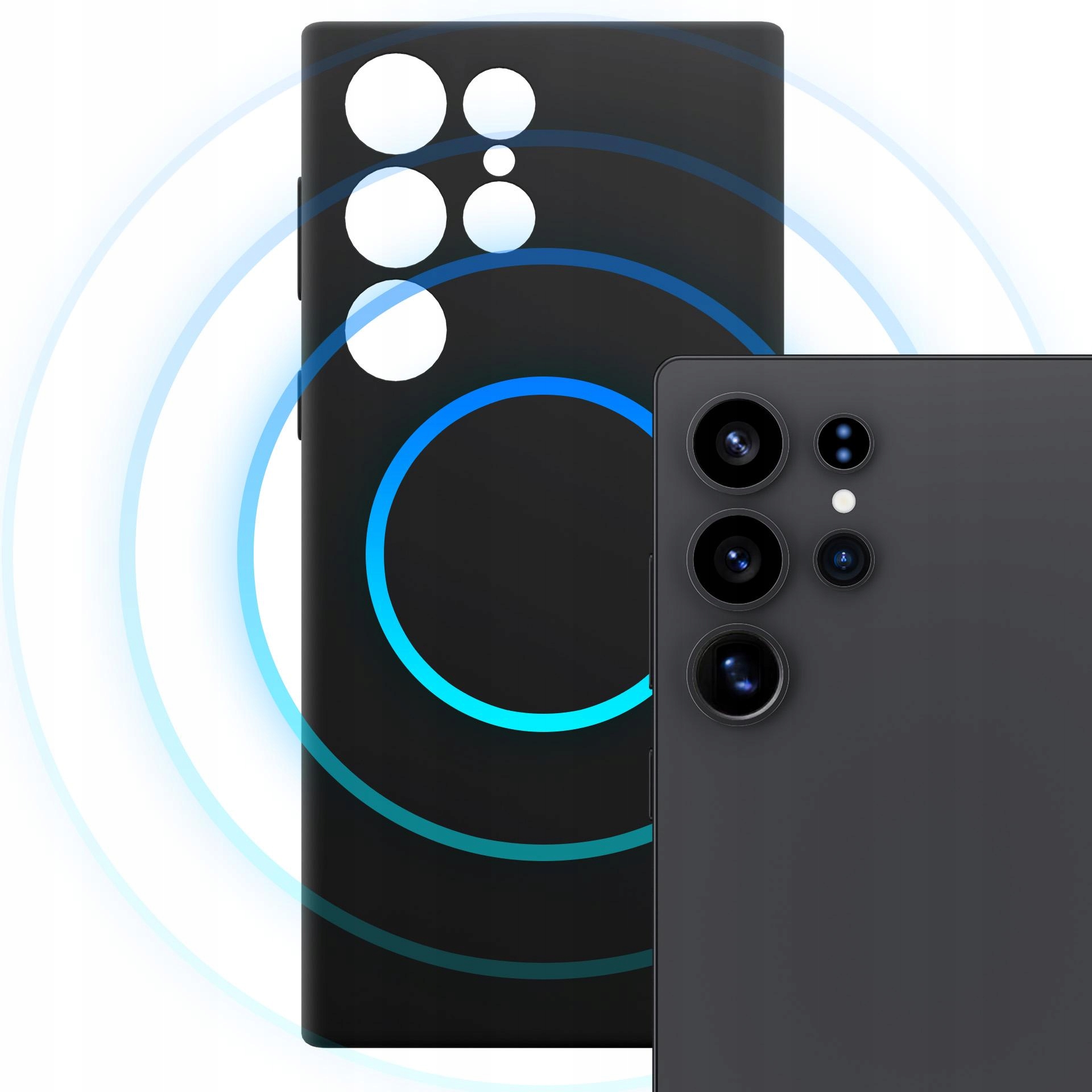 Czarne etui z MagSafe na tył Samsung Galaxy S24 Ultra 3mk HARDY MagSilicone