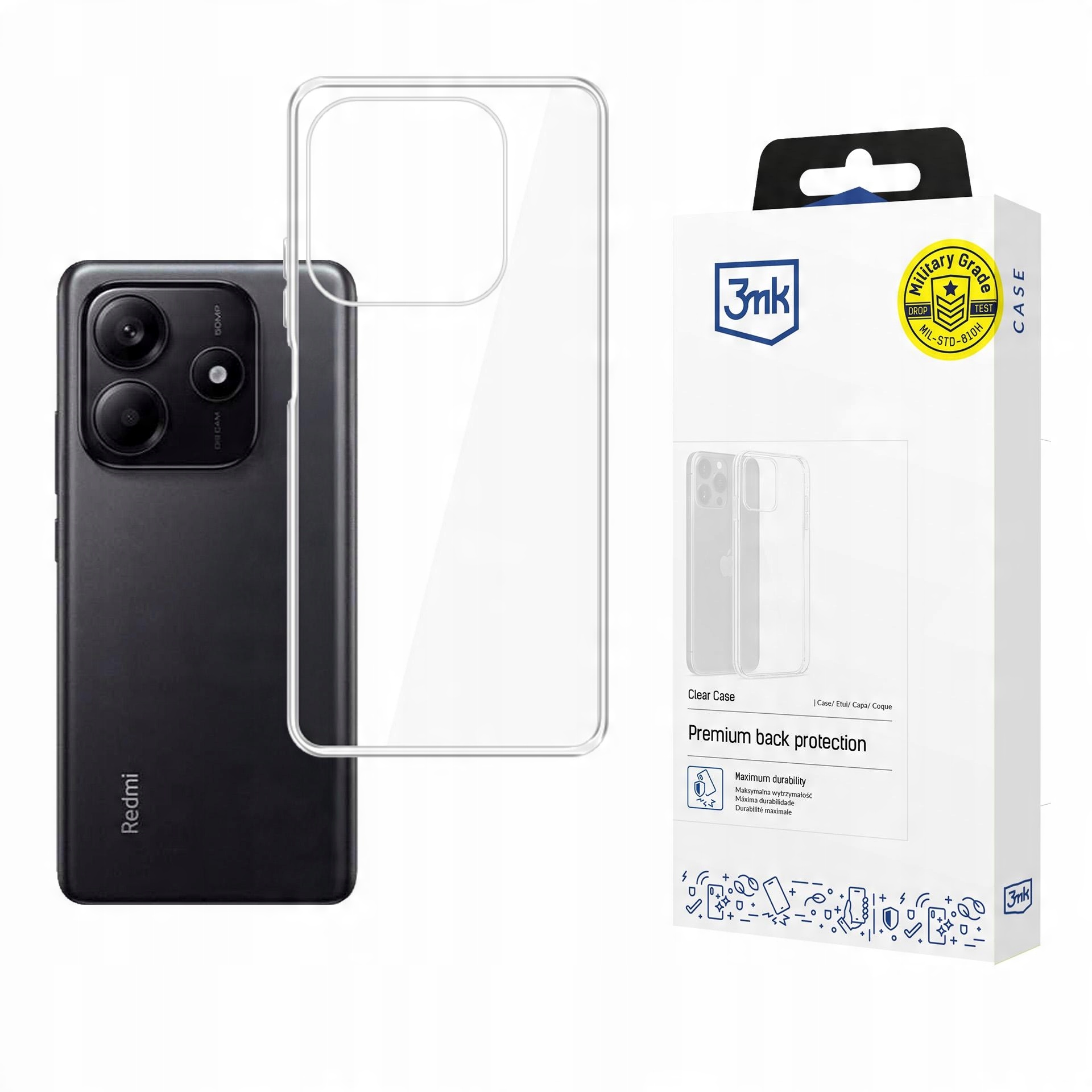 Silikonowe etui na Redmi Note 14 5G - 3mk Clear Case