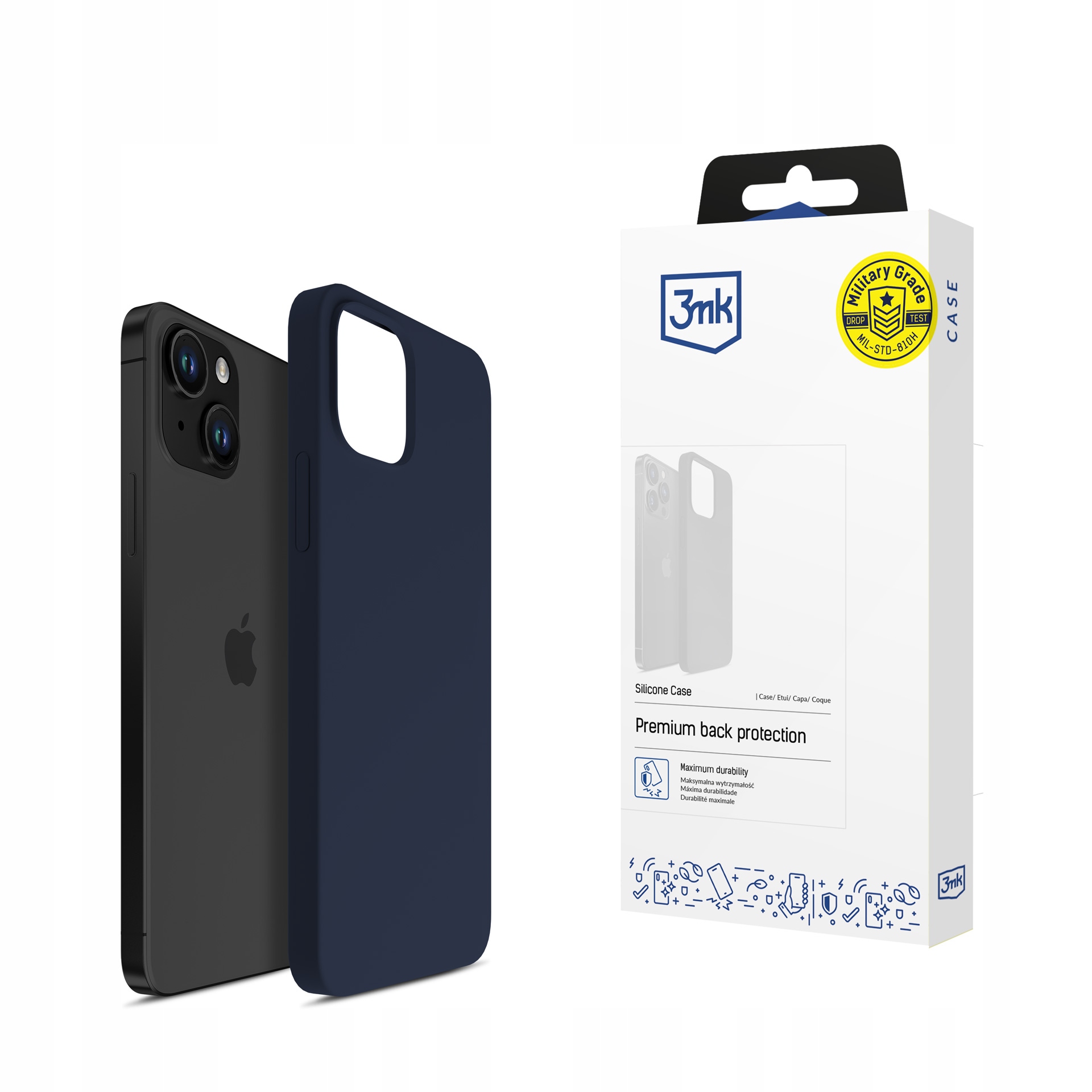 Silikonowe etui na Apple iPhone 15 Plus - 3mk Silicone Case Dark Navy