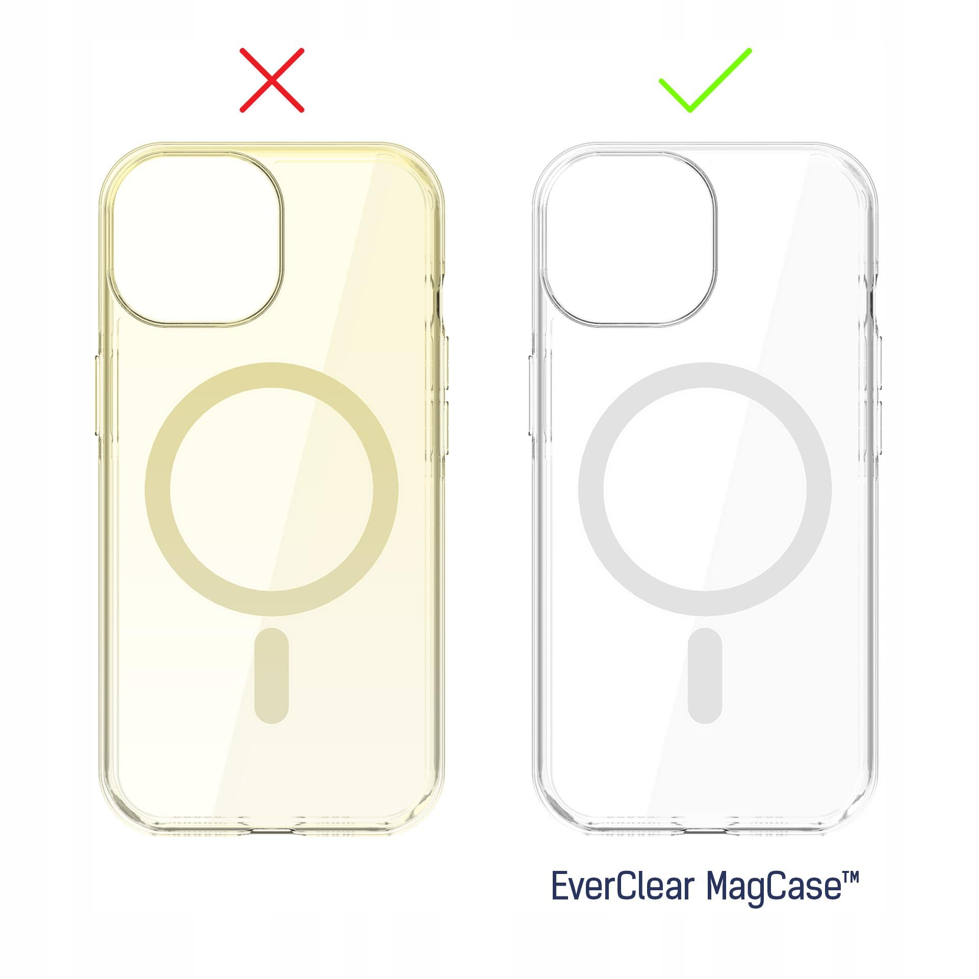 Nieżółknące etui MagSafe na tył do Apple iPhone 15 - 3mk EverClear Mag Case