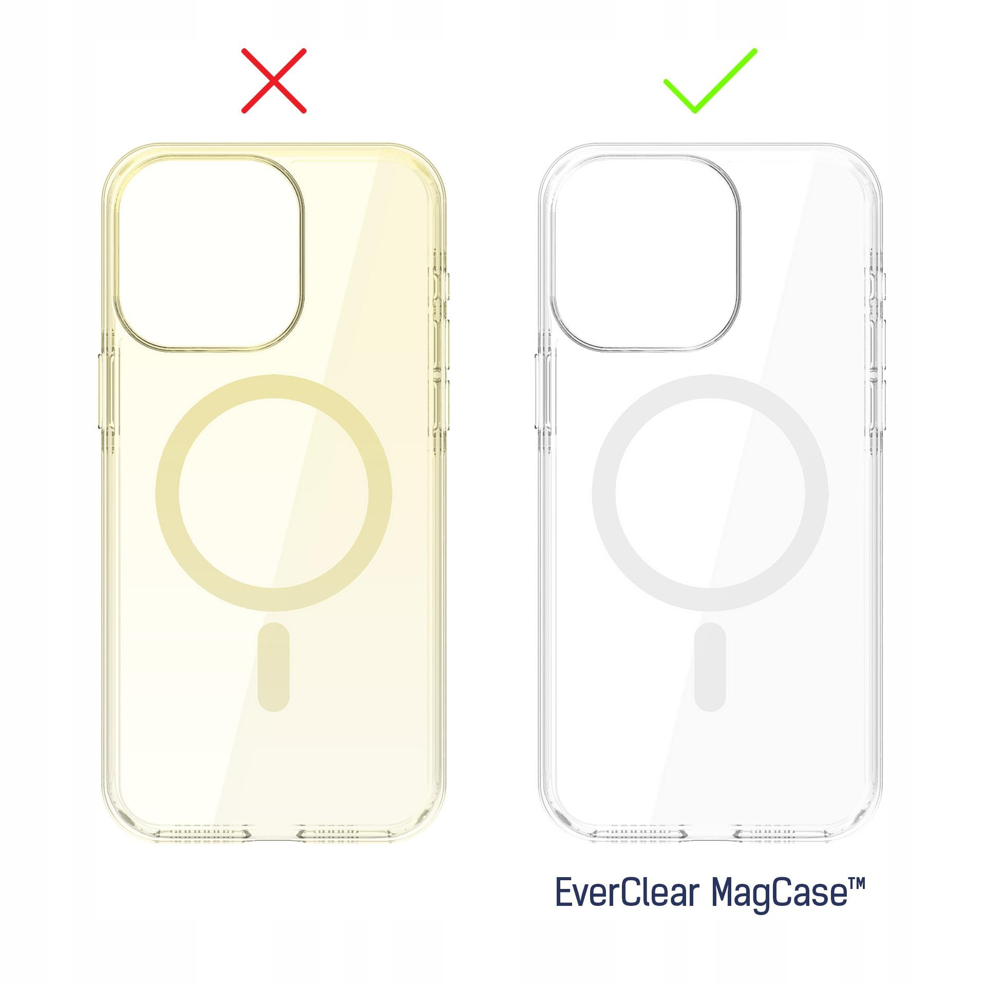 Nieżółknące etui MagSafe na tył do iPhone 15 Pro Max 3mk EverClear Mag Case