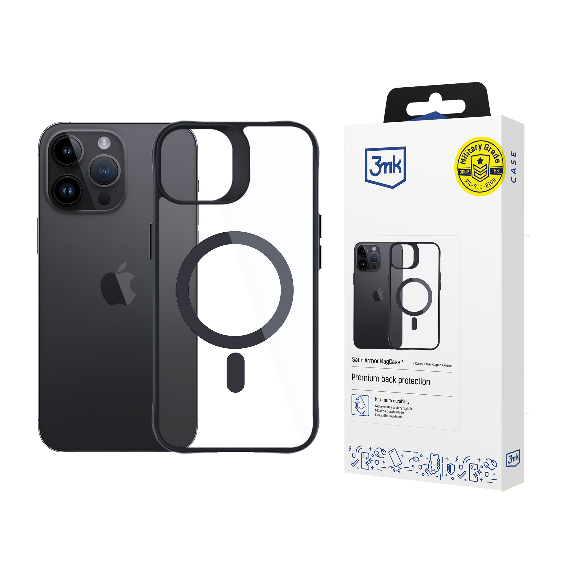 Etui z MagSafe na Apple iPhone 14 Pro - 3mk Satin Armor MagCase