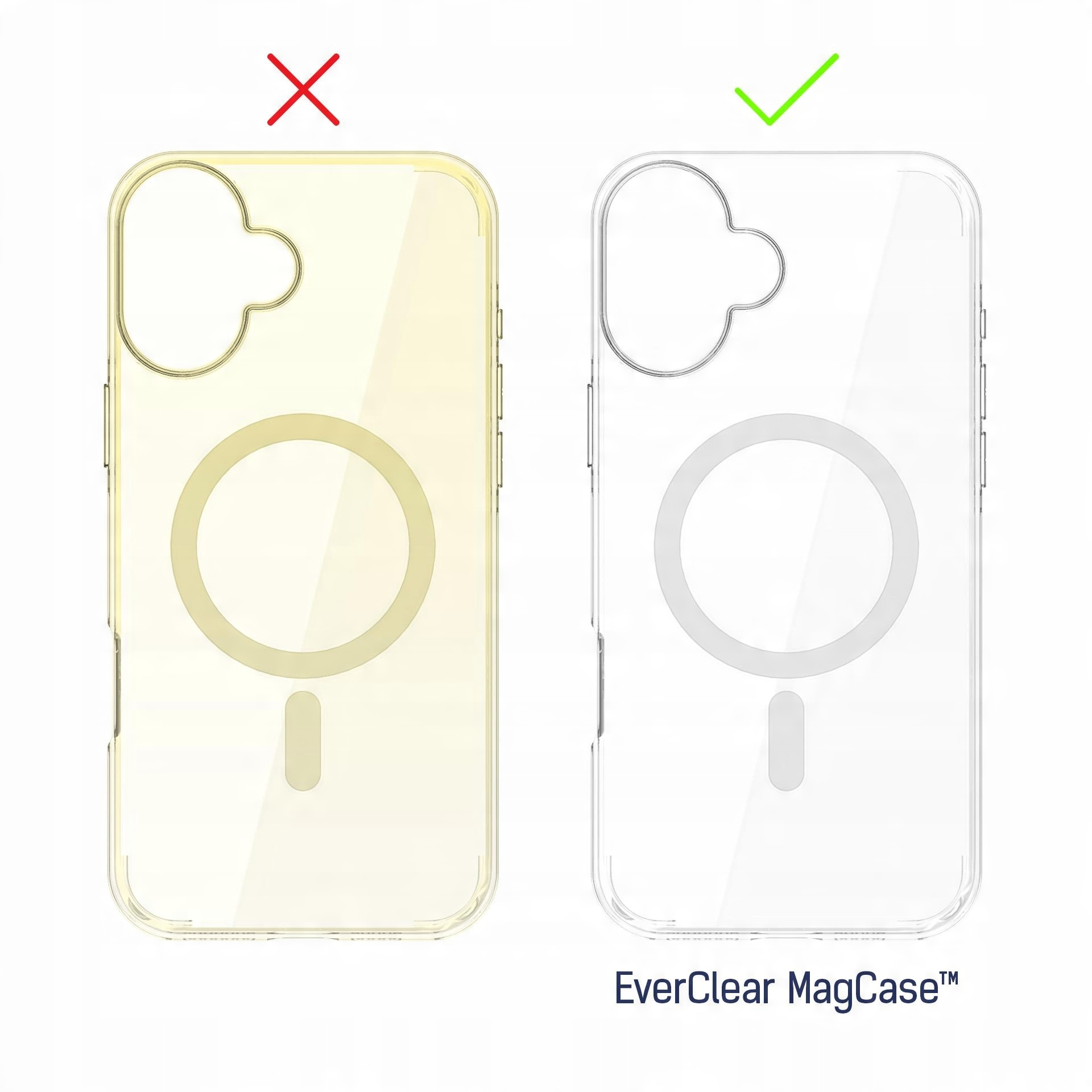 Nieżółknące etui MagSafe na tył do iPhone 16 Plus - 3mk EverClear Mag Case