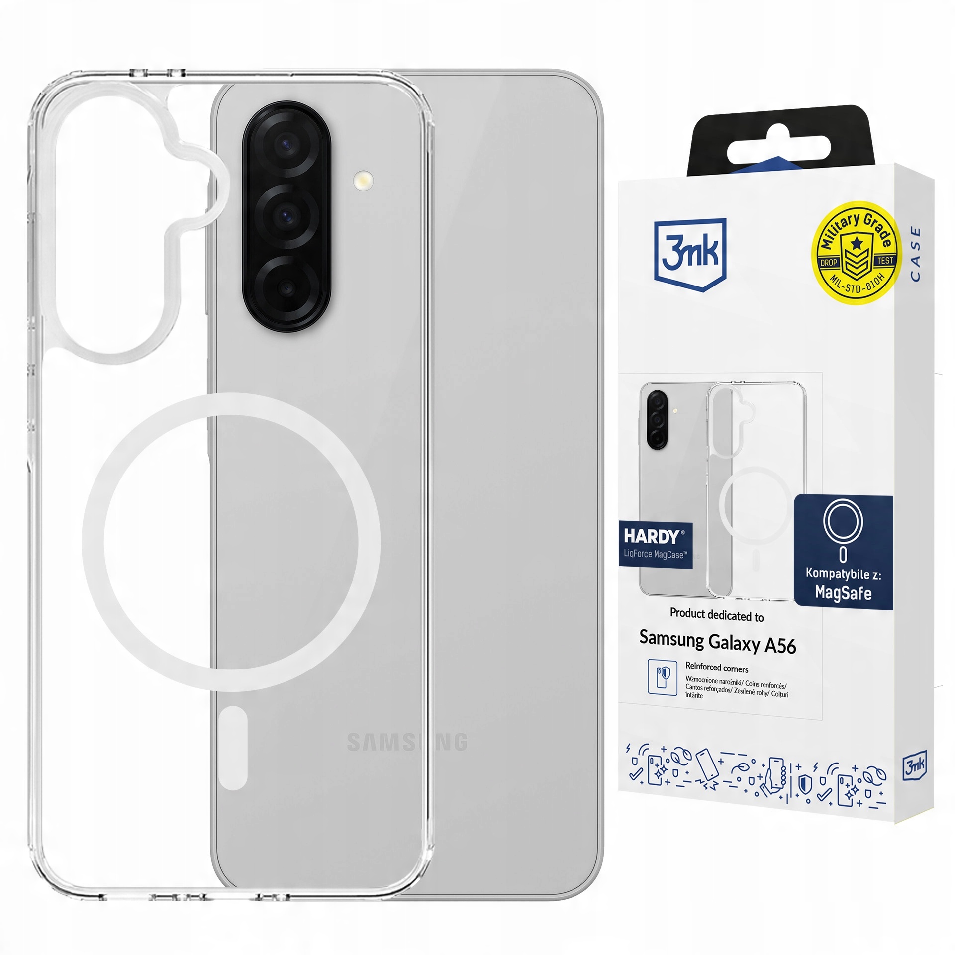 Pancerne etui z MagSafe 3mk Hardy LiqForce Mag Case na Samsung Galaxy A56