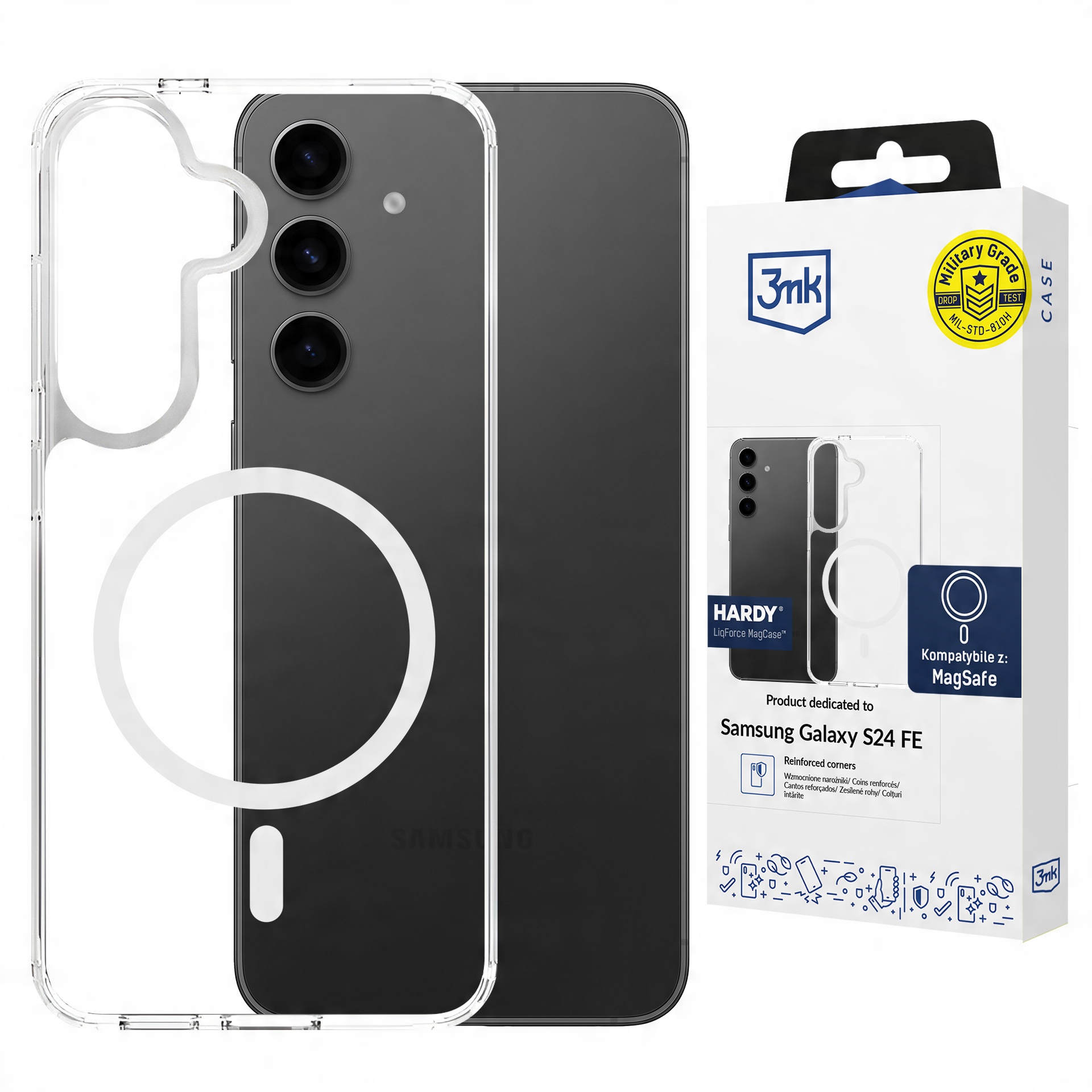 Pancerne etui MagSafe 3mk Hardy LiqForce Mag Case na Samsung Galaxy S24 FE