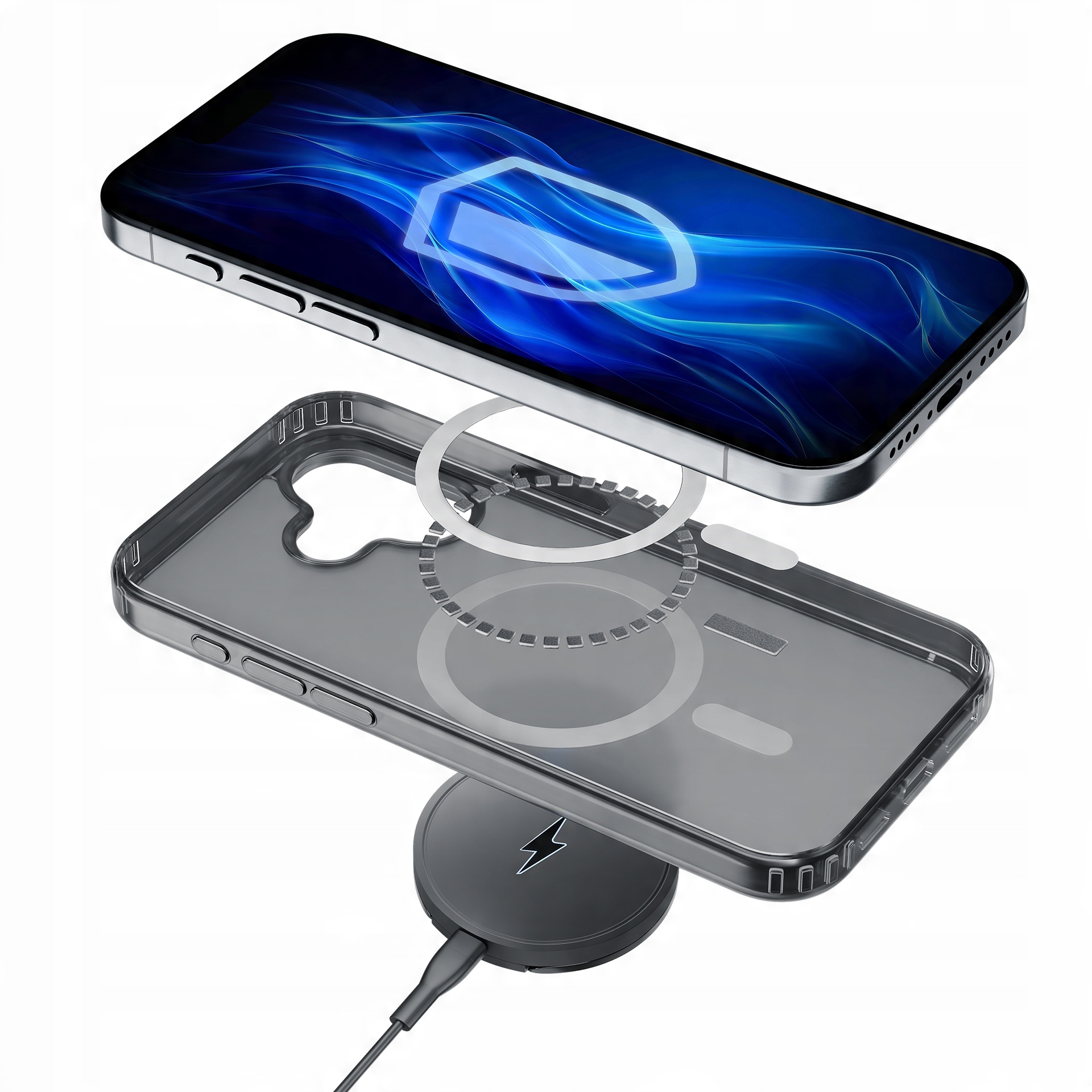 Etui z MagSafe na Apple iPhone 16 - 3mk Frosty MagCase Black