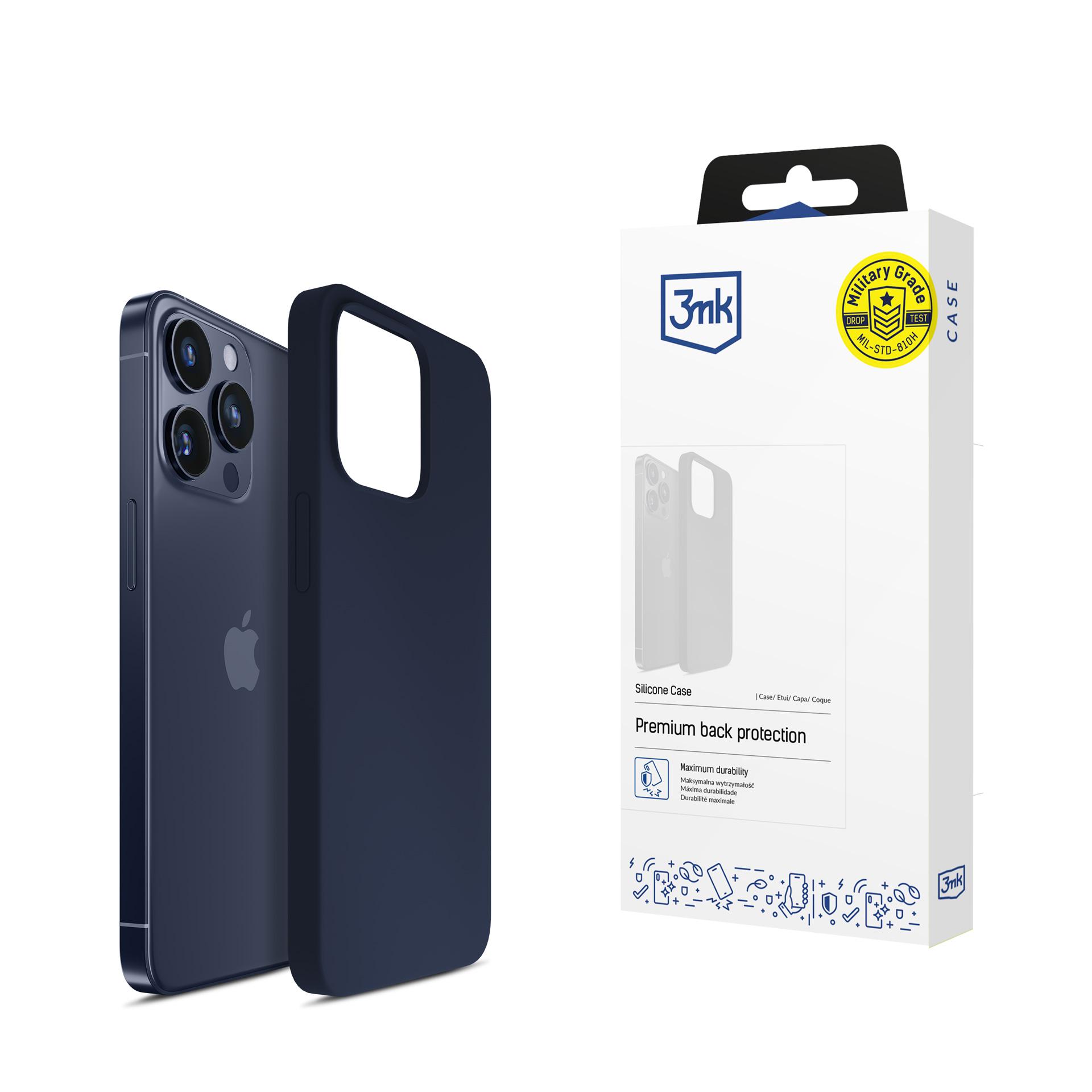 Silikonowe etui na Apple iPhone 16 Pro - 3mk Silicone Case Dark Navy