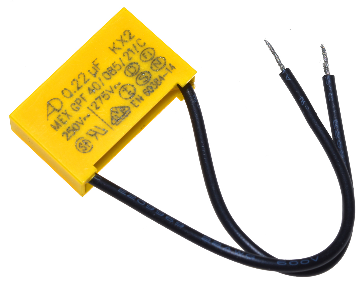 MKP Kondensator 0,22 µF 275V 220nF Rastermaß 22,5mm mit Anschlüssen