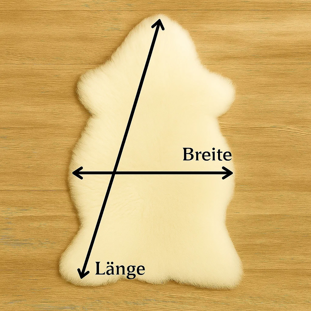 Messanleitung Schaffell Größe messen