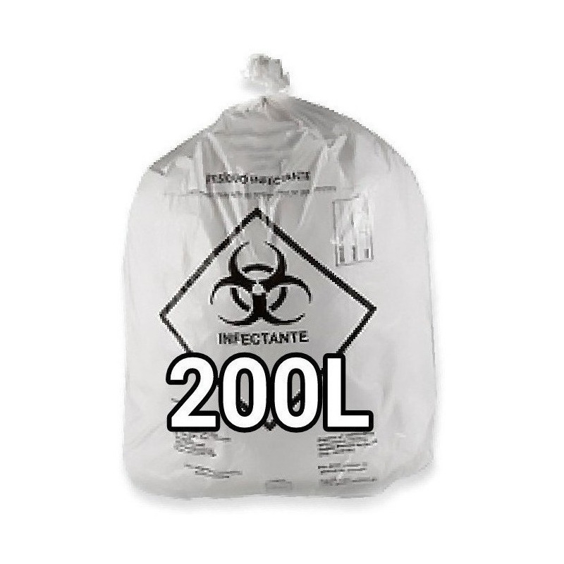 Sacos De Lixo Hospitalar Infectante Branco - 200 Litros - 100 Unid