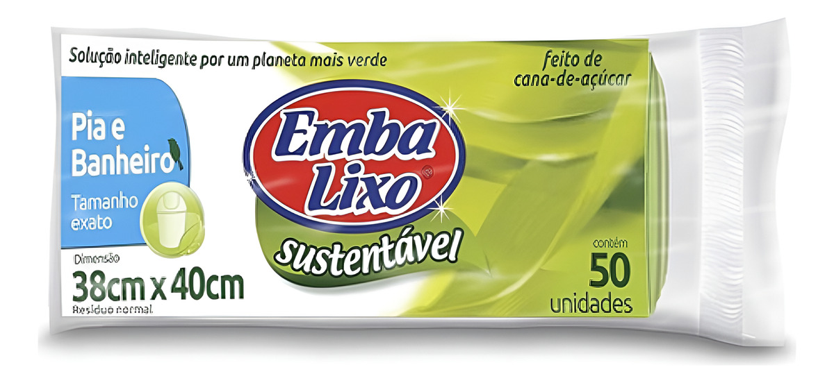 Saco Para Lixo Pia Banheiro Sustentável Embalixo 50 Unidades