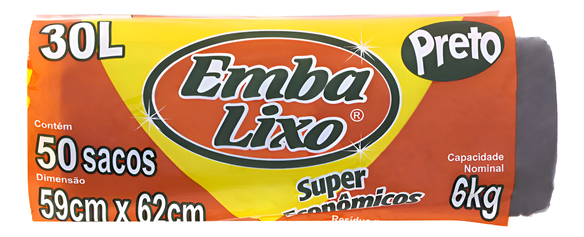 Saco Para Lixo 30l Embalixo 50 Unidades