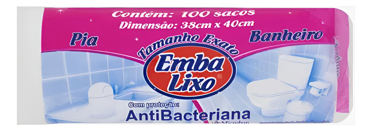 Saco Para Lixo Pia E Banheiro Embalixo 100 Unidades