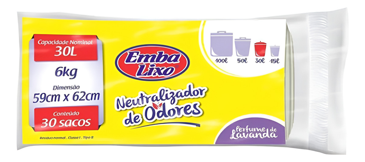 Saco De Neutralizador De Odores Cheiro 30 Litros 30 Sacos