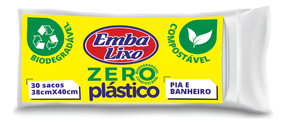 Sacos Lixo 10l Compostável 30 Unid Embalixo Zero Plástico