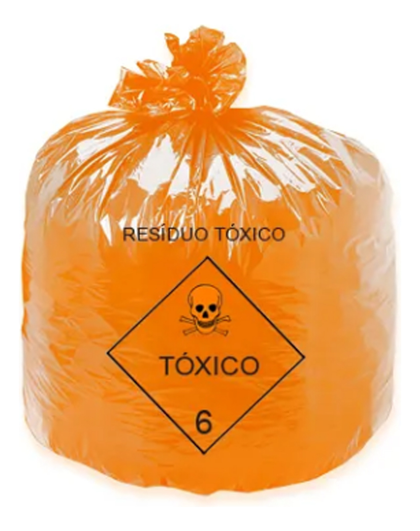 Sacos De Lixo Tóxico Laranja - 200 Litros - Pct C/ 100 Unid