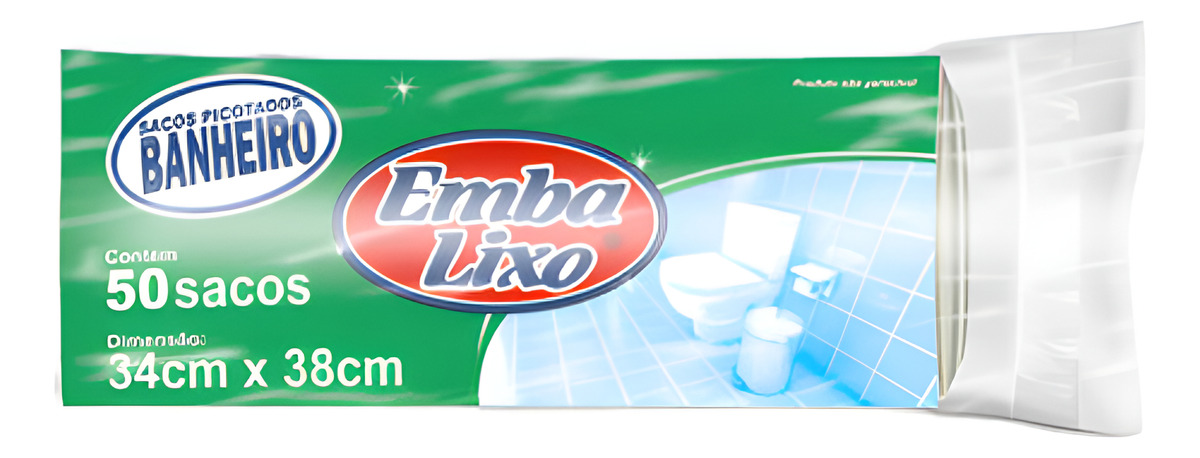 Saco De Lixo Branco Pia E Banheiro 10 Litros 50 Sacos