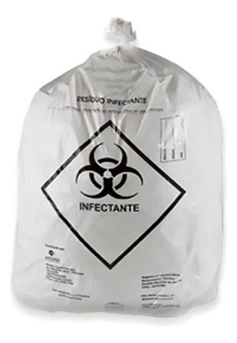 Sacos De Lixo Hospitalar Infectante Branco - 15 Litros - 100 Unid
