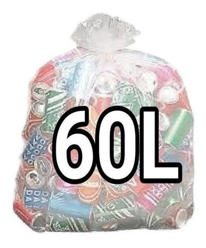 Saco De Lixo 60 Litros Reforçado P3 - 50 Unidades Cor Transparente (pacote 3kg 65x75 0,12Micras) 1,5kg