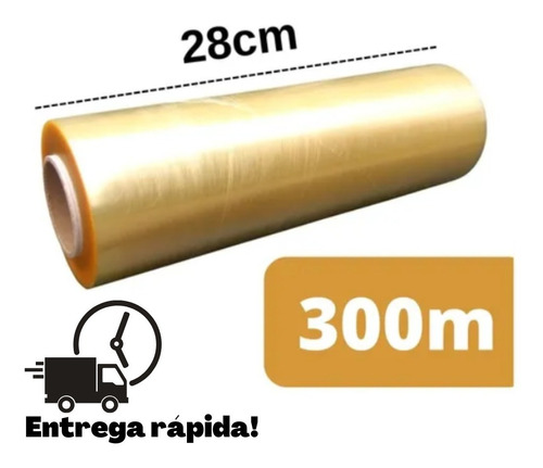 Rolo Bobina Plastico Filme Pvc Esticavel 28cm X 300m Oferta