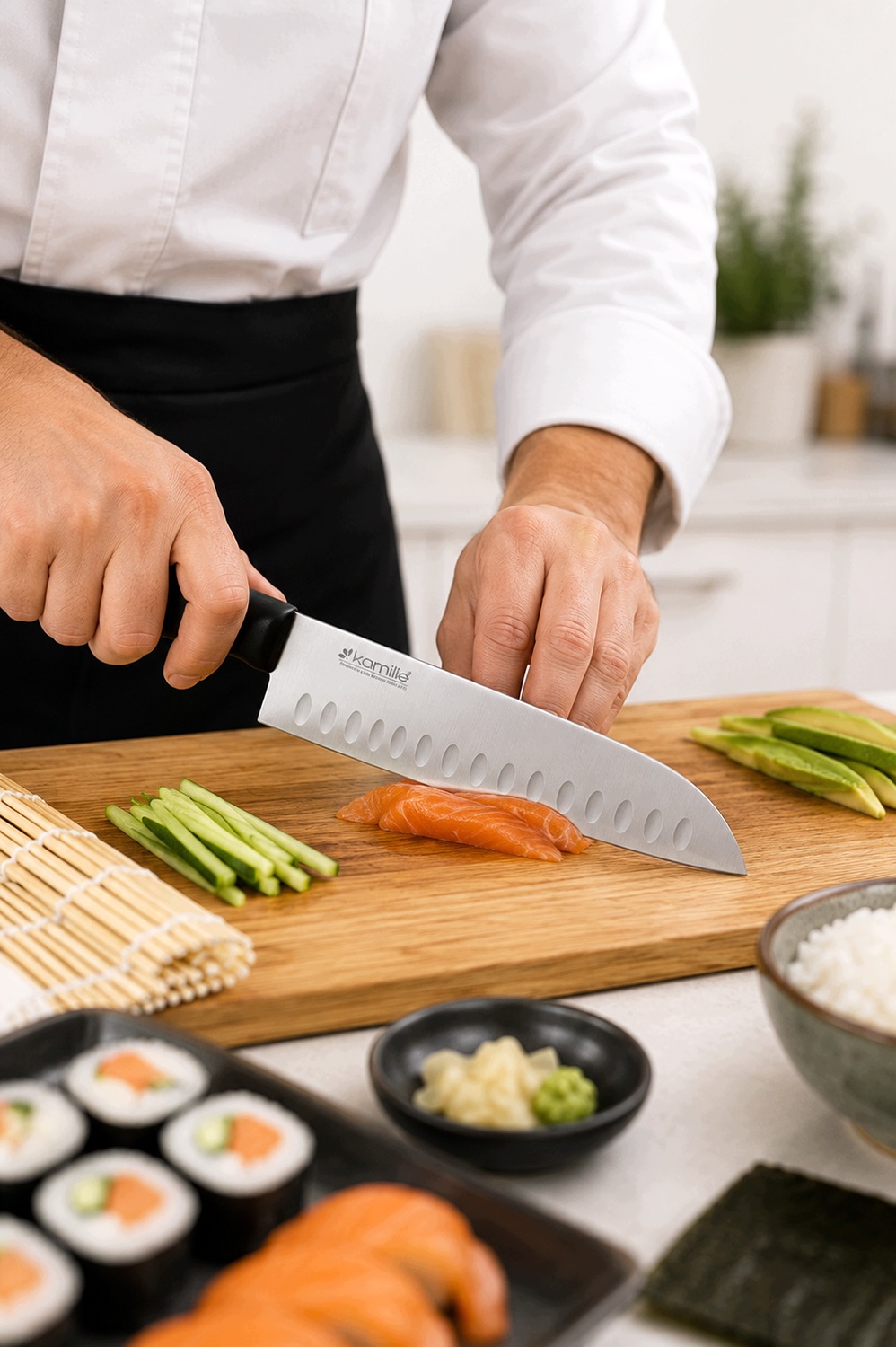Nóż kuchenny japoński Santoku KM-5173